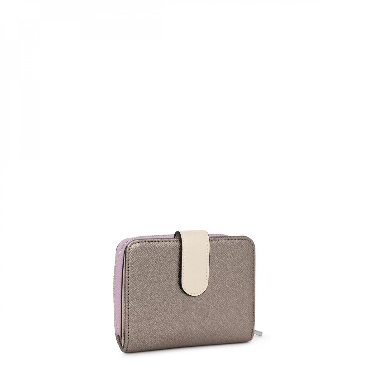 Tous Billetera Pequeña Plateada, para Mujer, Medidas 10 x 12 x 3 cm, Colección New Dubai Saffiano