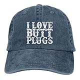I Love Butt Plugs Hat for Men Baseball Cap Cute Hat Navy Blue