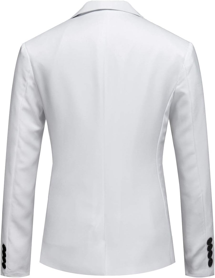 Men's Casual Suit Jacket Slim Fit One Button Notched Lapel Business Daily Lightweight Blazer Jacket - Image 2