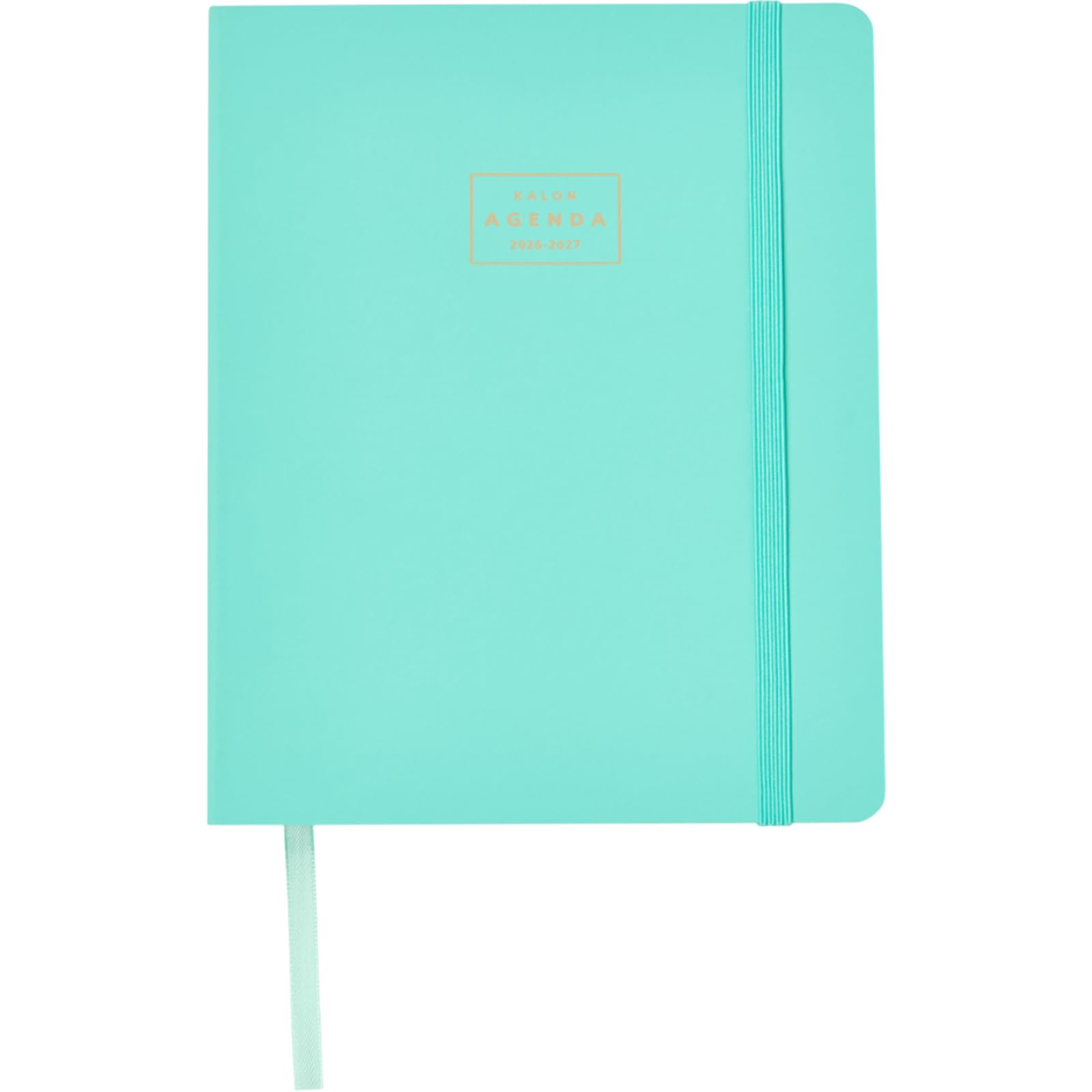 Agenda Scolaire 2026 2027 Septembre à Juin Semaine Vue A5 15x21 cm Langues ESP ENG FRA ALL Couverture Souple Simili Cuir Fermeture Élastique Avec Stickers Green Mousse