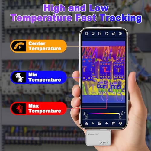 Image of BTMETER Mini Thermal Imaging Camera for Android - IR Thermal Imager with 256 x 192 (49,152 Pixels) 25Hz Frame Rate, 5℉~1112℉ Temp Range, Accuracy ±2%, 56FOV Infrared Camera Support Photo Video