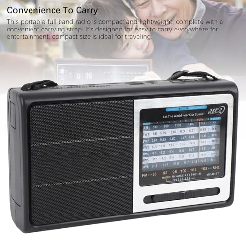 Radio portátil AM FM SW con Bluetooth y batería recargable miniatura 5
