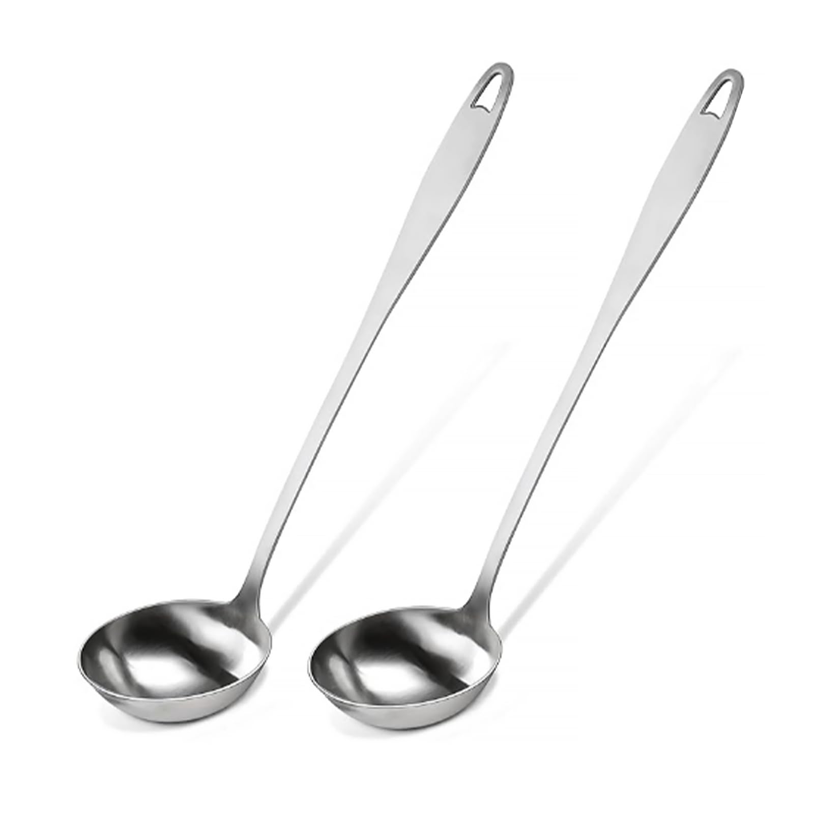 2 Stück Suppenkelle aus Hochwertigem Edelstahl – Zum Servieren und Schöpfen von Suppen und Eintöpfen, suppenkelle edelstahl, spülmaschinengeeignet, Saucen Schöpflöffel, Schöpfkelle