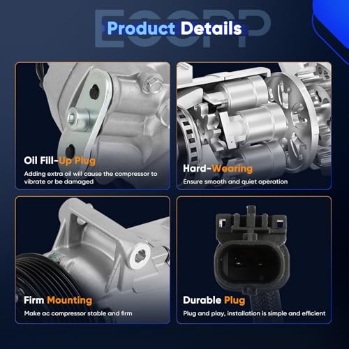 Image of ECCPP AC Compressor 2010-2015 for Chevrolet Cruze 1.8L | 2016 for Chevrolet Cruze Limited 1.8L Fast Cooling Air Conditioning Compressor