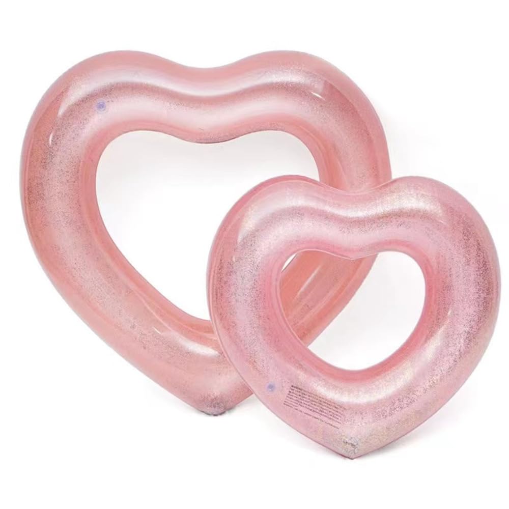 Stylex Party Summer Inflatable Pool Floats PVC Floatation Devices for Holiday Summer Pool Water Flamingo Lay-Lo Pineapple and Watermelon Slice (Heart)