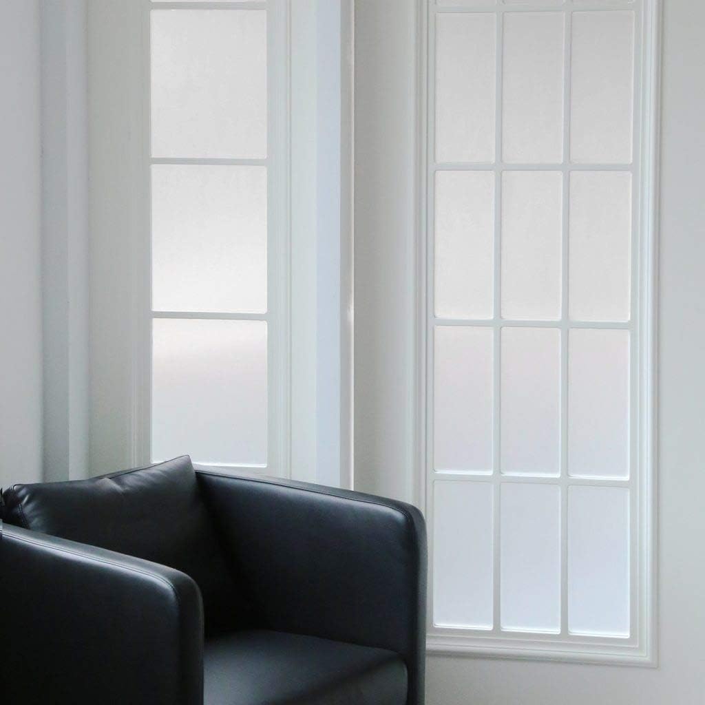 Designer Frosted Privacy Window Film, Self Static Adhesive Cling, 35.5 inches by 72 inches