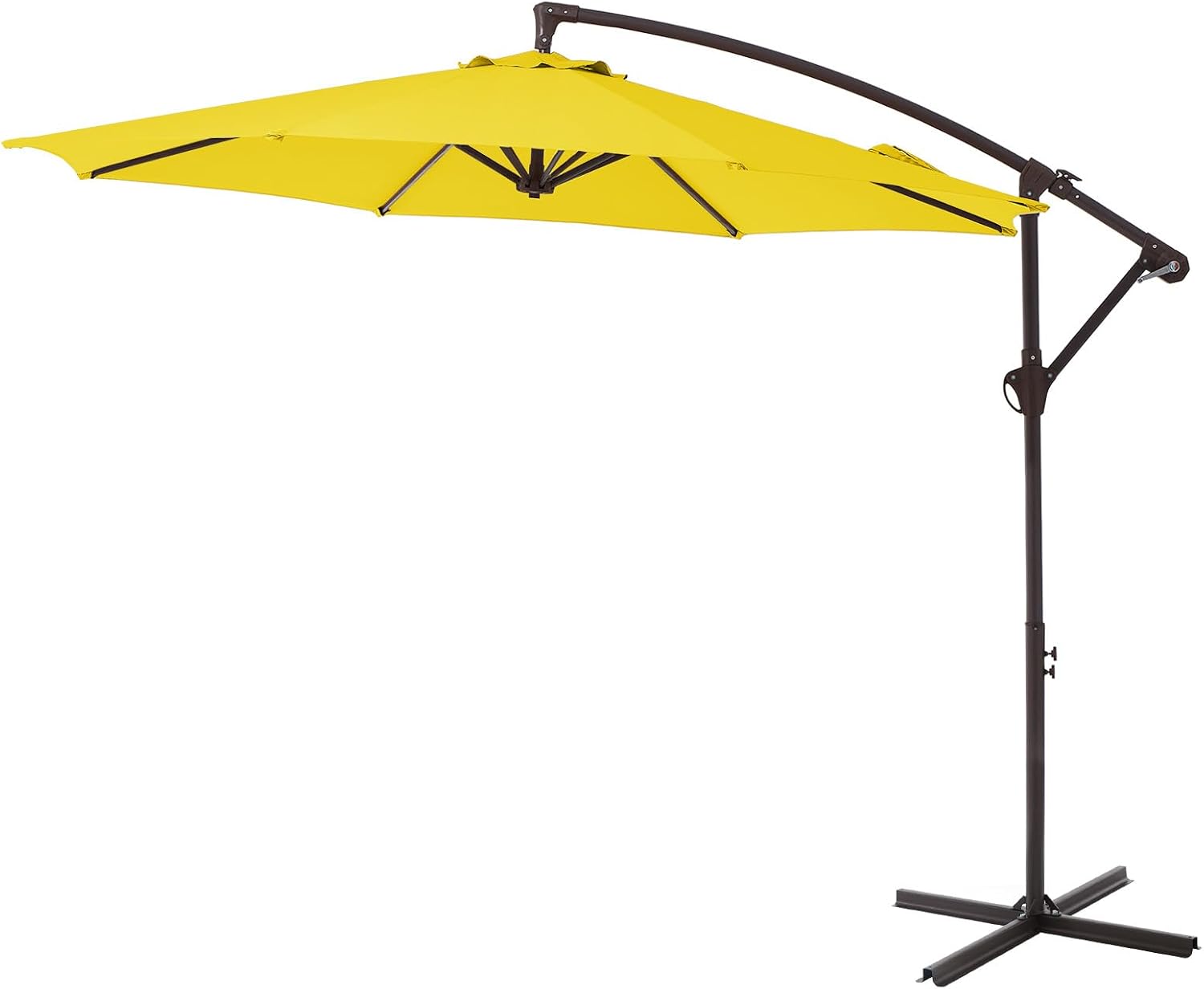 FUNDAZE 10ft Patio Umbrella, Hanging Cantilever Offset Outdoor Umbrella with Tilting for Deck Backyard, Base Sold Separately