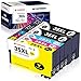 Price comparison product image Clywenss 35 XL Compatible Ink Cartridges Replacement for Epson 35XL T3591 T3592 T3593 T3594 with Epson WorkForce Pro WF-4720DWF WF-4725DWF WF-4730DTWF WF-4740DTWF WF4730 WF4720 WF4725 WF4740, 5-Pack