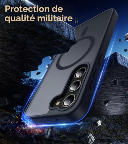 ivencase Magnétique Coque pour Samsung Galaxy S23 5G, Noir – vue 6