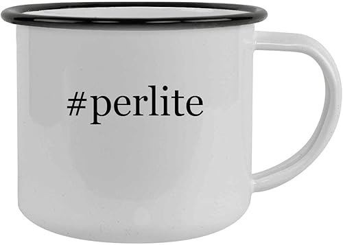 #perlite - Taza Hashtag de 12 oz de acero inoxidable, color negro