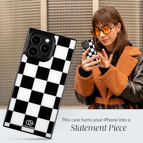 Image of COCOMII Rectangle for iPhone 16 Pro Max Case, Monochrome Checkered