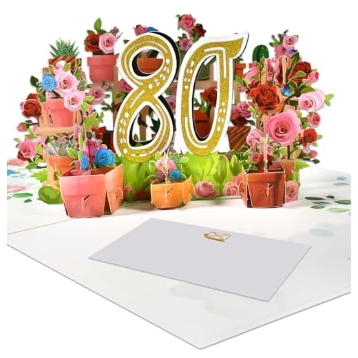 Magic Ants Tarjeta de aniversario, tarjeta de cumpleaños, aniversario de boda, tarjeta de felicitación 3D, tarjeta de cumpleaños de 80 años, tarjeta de felicitación con ramo de rosas (80)
