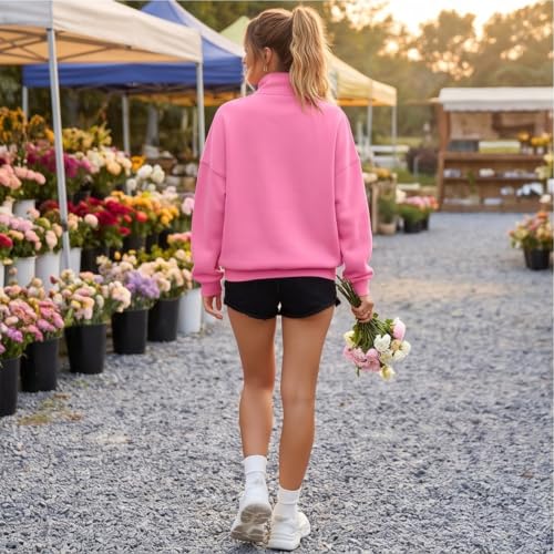 Quarter Zip Pullover Women Lightweight Fleece Cute Pullover Shirt - image 8