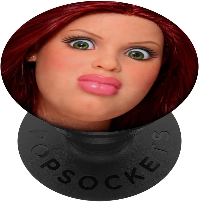 Disgusted Doll Reaction Meme Funny Judgmental Face PopSockets Adhesive PopGrip