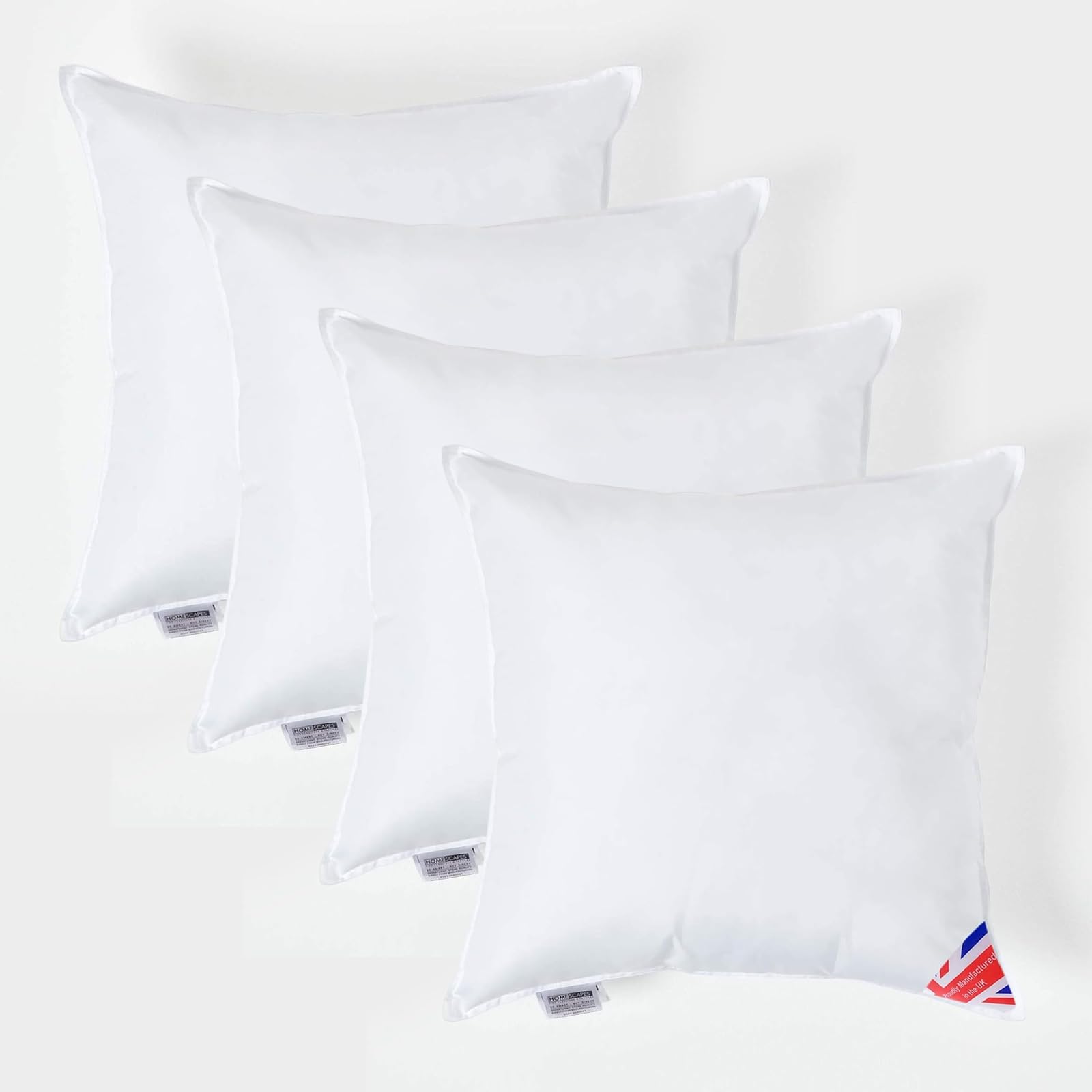 HOMESCAPES Inserti per Cuscino 60x60 cm Set da 4, Super Microfibra, Ipoallergenici, Imbottitura per Cuscino