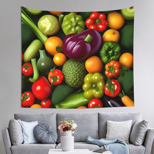 Tapiz grande decorativo JEJEA con estampado artístico de frutas para colgar en pared 1