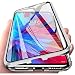 Produktbild Hülle für Samsung Galaxy S21 Ultra 5G, Magnetische Adsorption Handyhülle 360 Grad Schutz Aluminiumrahmen mit Gehärtetes Glas, Starke Magneten Stoßfest Metall Flip Case Cover - Silber
