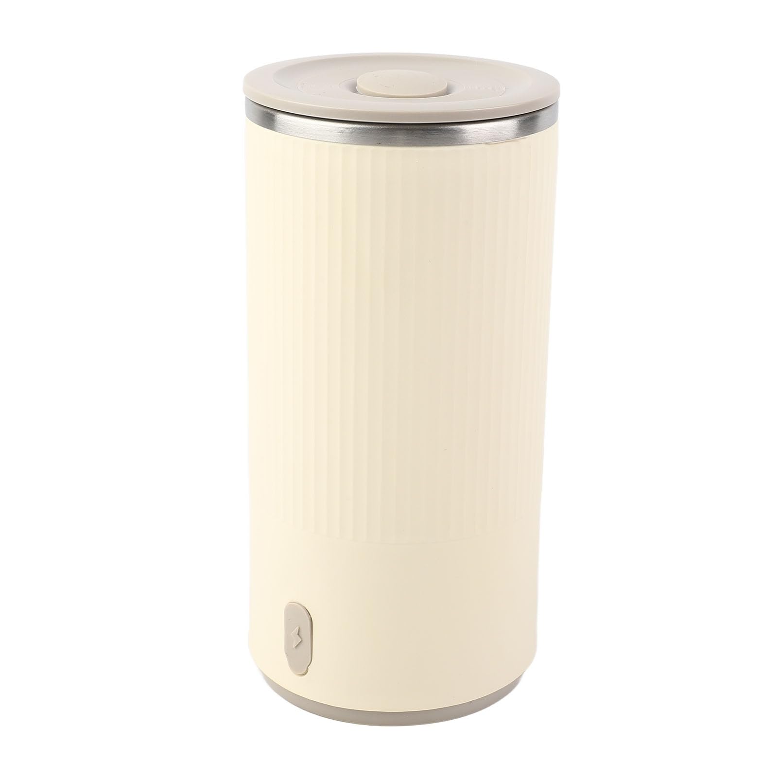 Hervidor eléctrico inalámbrico de acero inoxidable 400 ml para coche y viajes, con agitador giratorio recargable para leche, té, café, agua caliente
