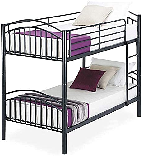 MARTIN DECORS Bunk Beds Frame for Twins Kids Children Teenagers Adult Dormitory Bed Sturdy Metal Wooden Ladder Space Saving Sleep Solution Comfortable Safe Design (3ft 2-Storey 2 Sleepers)