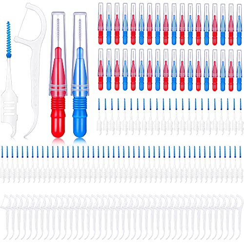 250 Pieces Interdental Brush Dental Picks Dental Floss Picks Set Dental Flosser Toothpick Cleaners Dental Tooth Flossing Head Oral Dental Hygiene Interdental Brush Tooth Cleaning Tool