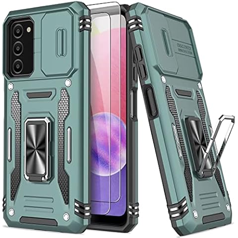 AUPAI Galaxy A03S Case with Camera Cover,Military Grade Samsung A03S Cover with Screen Protector Pass 16ft Drop Test Protective Phone Case with Kickstand for Samsung Galaxy A03S Pale Green Cover