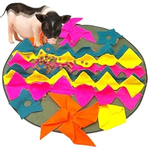 Snuffle Mat for Mini Pig,Mini Pig Foraging Mat Toy,Mini Pig Supplies,Pets Interactive Feeding Mat for Small Animals,Puzzle Toys Encourages Natural Foraging Skills and Stress Relief,17.5 X 17.5 Inches