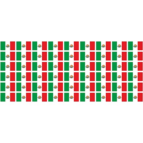 Mini banderas Conjunto de lisa - 20x12mm - México - Autoadhesivas - tatuajes de la bandera - para el coche, Oficina y Hogar - 54 piezas