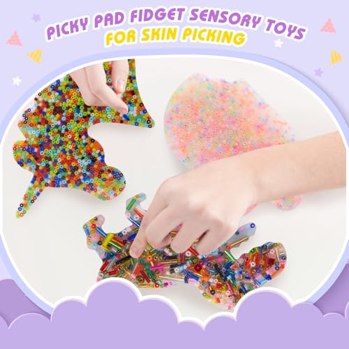 Eiscreme Picky Pad Anti Stress Spielzeug, Ice Cream Picking Pad für Erwachsene & Kinder, Sensorisches Spielzeug für Anti Skin Pickin, Skin Picking Fidget Toy, Skin Picking Fidget Toys for Antistress