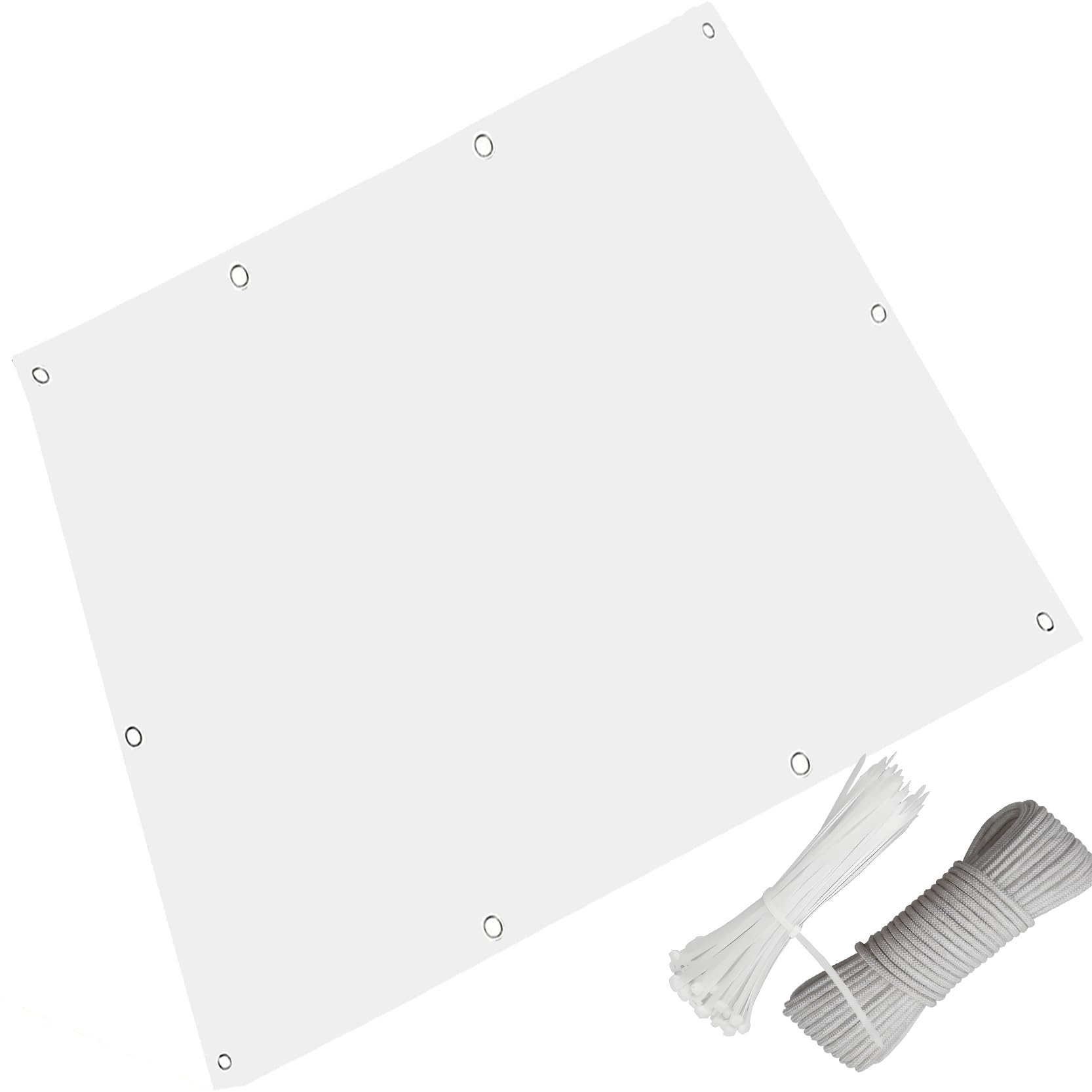 Voile d'ombrage rectangulaire haut de gamme en polyester sur mesure blanc durable