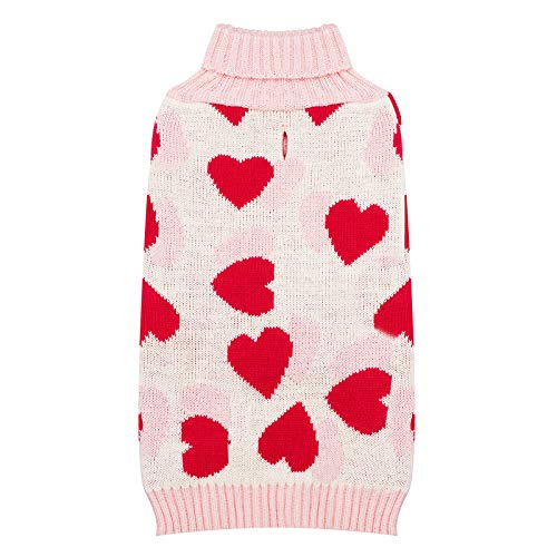 Kyeese Dogs Sweaters Valentines Day Small Dog Sweaters With Leash Hole Red Heart Pet Sweater Puppy Sweater,S #TOP3