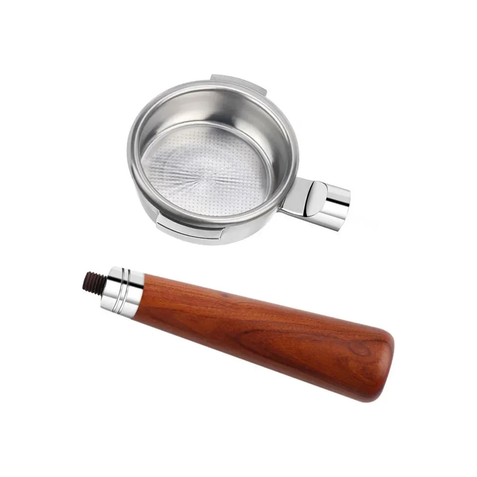 Portafiltro Sin Fondo De Acero Inoxidable De 58 Mm, Compatible Con Breville BES058NP, De Doble Caldera.(BES920 Red wood)