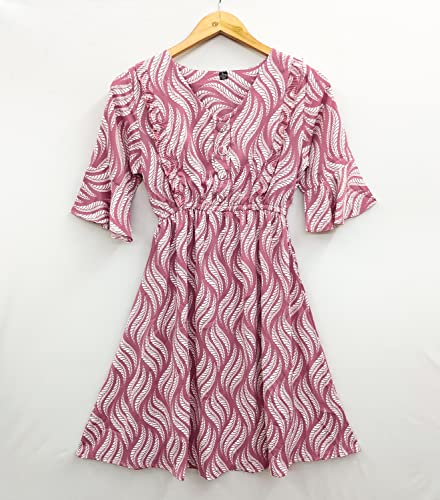 Image of DHRUVI TRENDZ Women's Knee-Length Dress | One Piece Dress for Women | Dresses for Women | Trendi Dress for Women | Dress