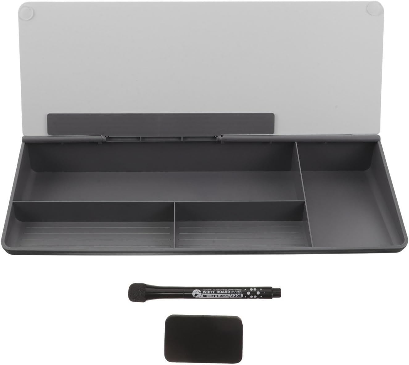 Glass and Pen Holder Whiteboard Desktop with Storage Tray for Office