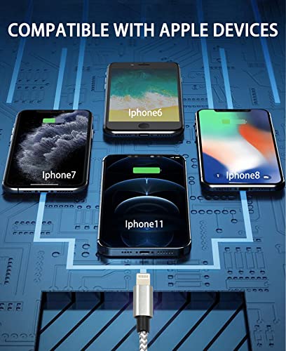 Iphone Charger, 5Packs(3Ft 3Ft 6Ft 6Ft 10Ft) Apple Mfi Certified Lightning Cable Fast Charging High Speed Data Sync Usb Cable Compatible Iphone 14/13/12/11 Pro Max/Xs Max/Xr/Xs/X/8/7/Plus/6S/Se/Ipad #TOP4