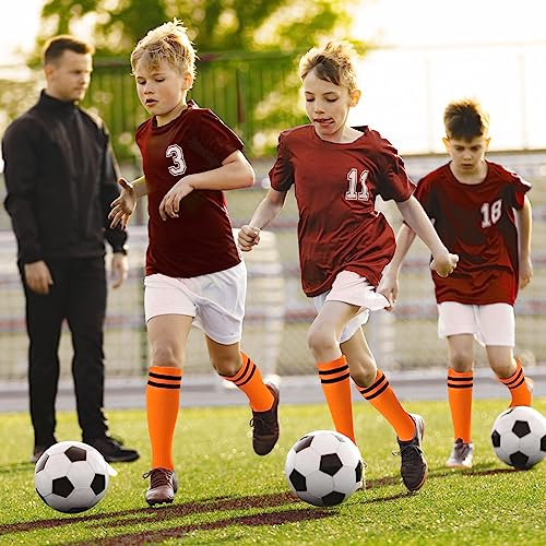 Unittype 6 Pairs Kids Toddler Soccer Socks Youth Stripes Football Socks Christmas Gift for Boys Girls 4-14 Years Old3