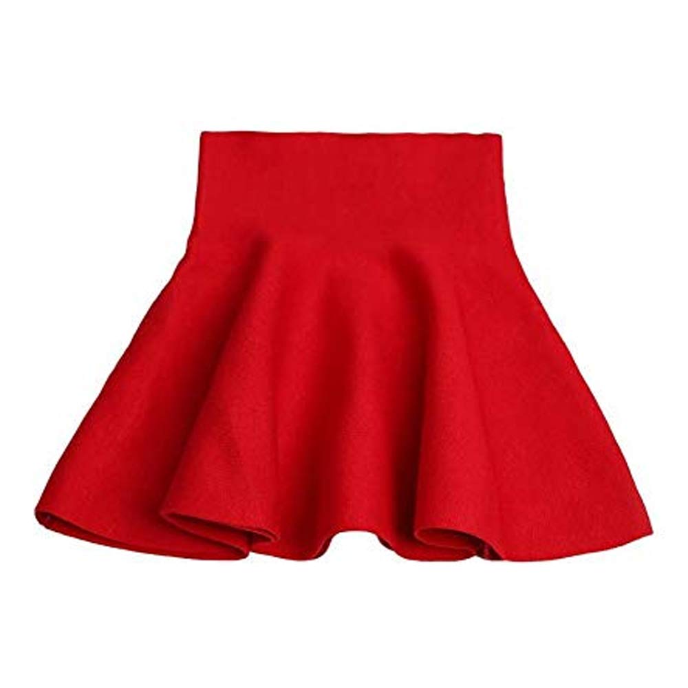 OCHENTA Girls' Knitted Flared Pleated Casual Mini Skirt