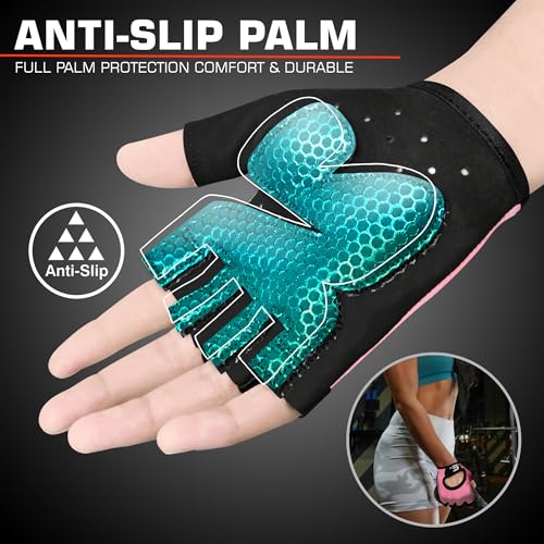 SAWANS Weight Lifting Gloves Gym Gloves Men & Women Workout Anti slip Breathable Ladies Gloves Training Silicon padded Grip palm Protection Exercise Fitness Hanging Pull-Ups Cycling - Image 5
