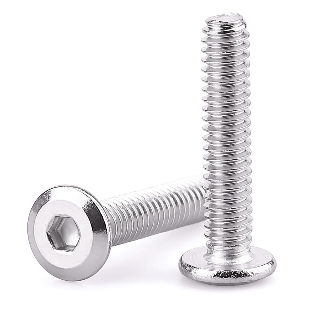 1/4-20 x 1-1/2" Hex Socket Head Cap Screws, 304 Stainless Steel 18-8, Chamfered Countersunk Machine Screws for Furniture, Binding, Machinery, Automotive, DIY Projects, 50 PCS