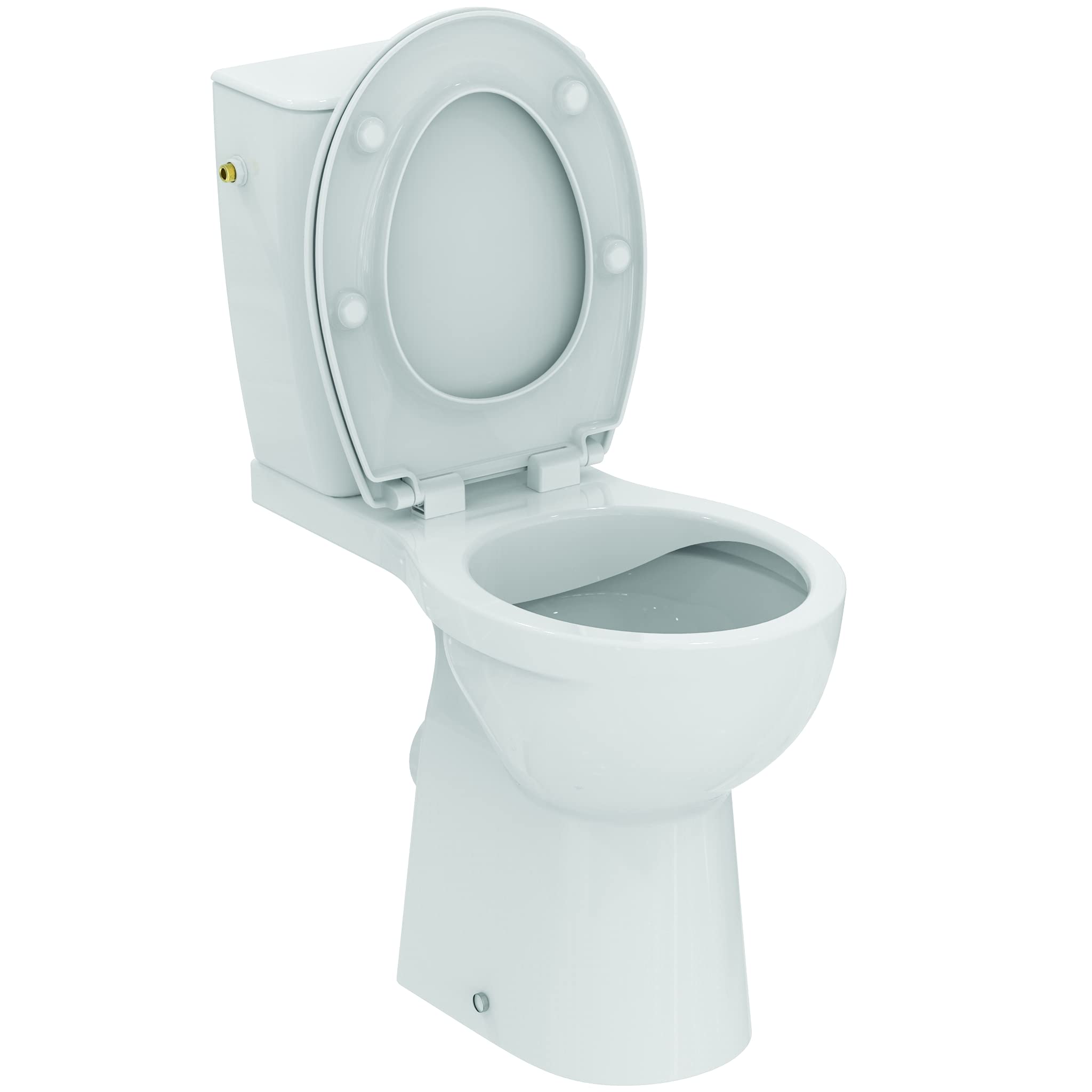 Ideal Standard Tirso plus Pack WC à poser Blanc, Cuvette Surélevée Sans Bride Rim LS, Abattant Frein de Chute, Réservoir fin, Chasse 3/6L, Sortie horizontale, Kit fixations fourni, R033701