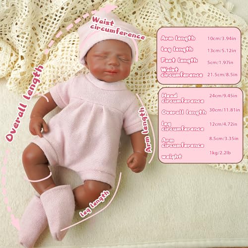 Muñeca Reborn Realista de Silicone 30 cm con Ropa miniatura 3