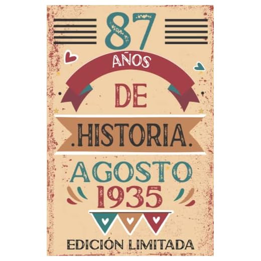 87 Años De Historia Agosto 1935: 87 años. Libro de visitas, cuaderno, 110 páginas de felicitaciones, idea de regalo, regalo Para la esposa, novia, mujer, La madre