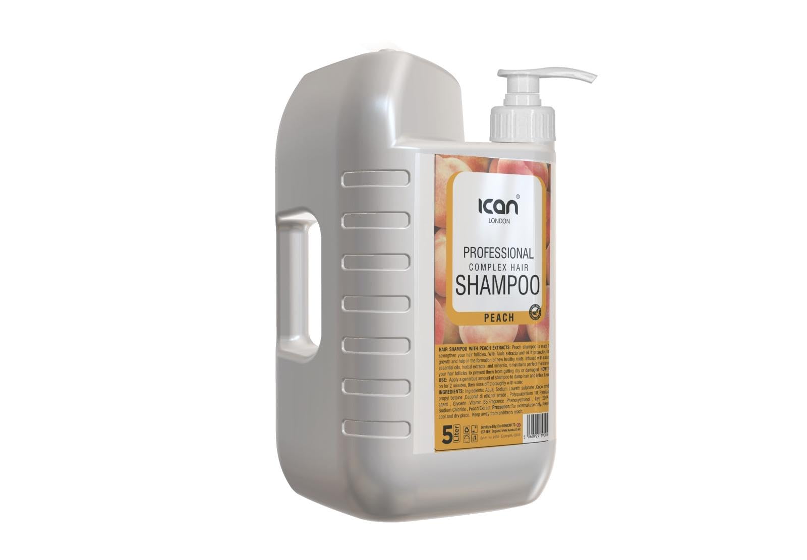ICAN LONDON PEACH SHAMPOO SALON SIZE 5 LITRE GALLON - IMPROVED FORMULA