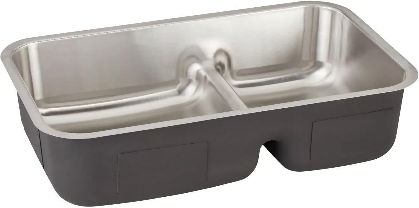 Signature Hardware 447794 Cypress 34" Undermount 60/40 Double Basin Stainless Steel Kitchen Sink