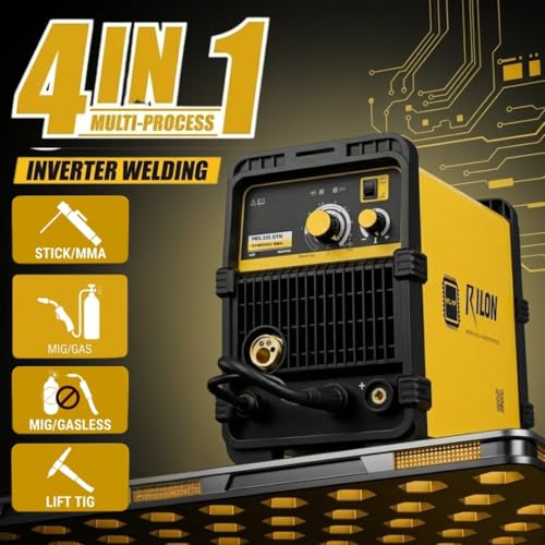 Image of Rilon 205 SYN MIG Welding Machine - Compact, Portable, Synergic Control, Gasless MIG Welder with Intelligent Protection for Home and Professional Use