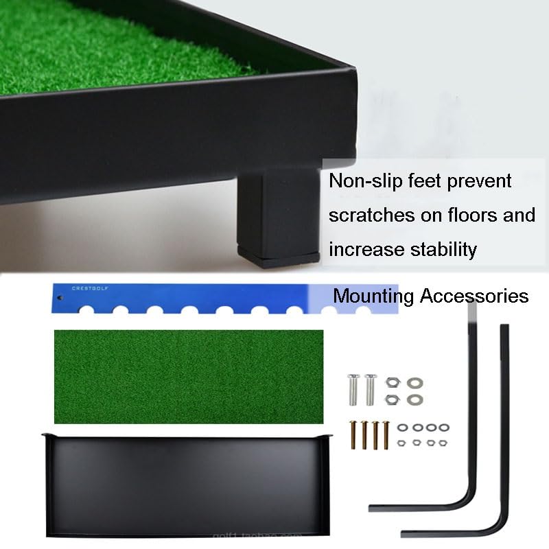 Organizador de palos de golf con alfombrilla de césped artificial, estante de exhibición de almacenamiento para el hogar u oficina, tiene capacidad para múltiples palos