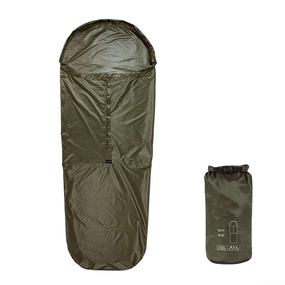 Breathable Waterproof Bivy Sack Sleeping Bag with Thermal Reflective Material for Warmth in Outdoor For Camping Situations (Green)