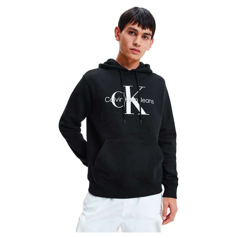 Calvin Klein Men Hoodie Core Monologo, Black (Ck Black), XXS