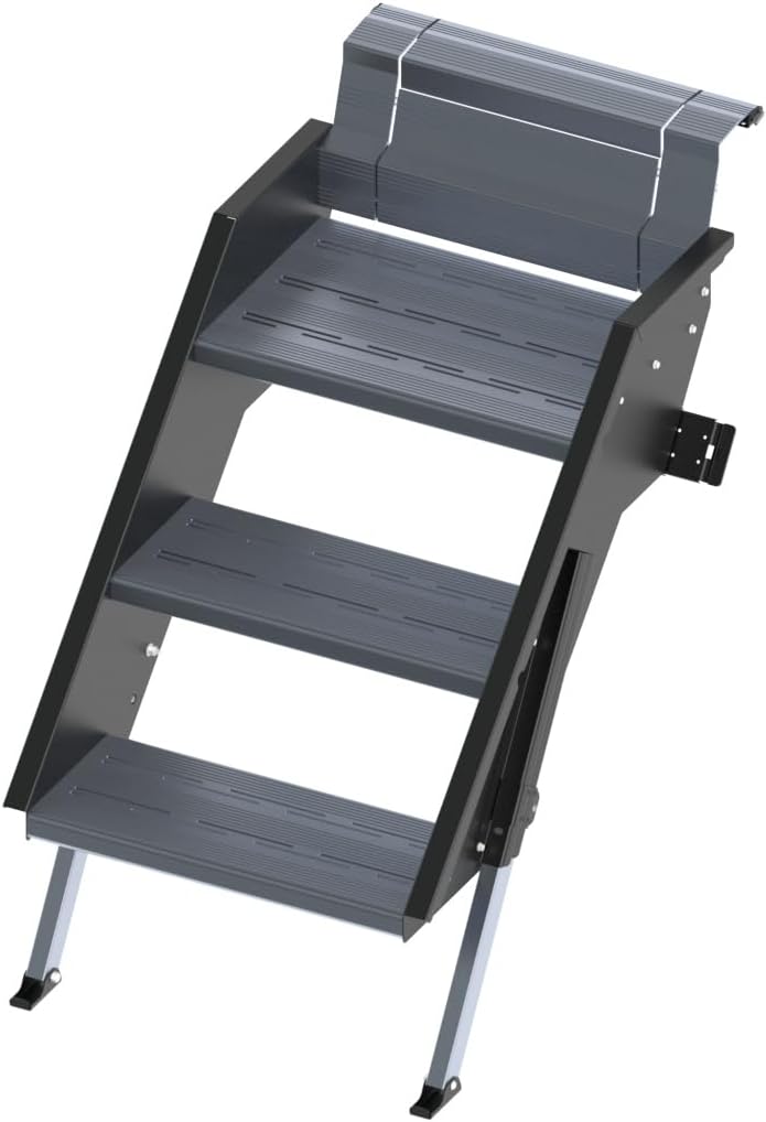 Suburban RV Stow Away Steps, 3-Step Narrow Adjustable RV Entry Stairs - Secure and Convenient Stow Away Steps for Easy Access to Your RV; Lightweight and Durable Design with Safety in Mind (4103A)