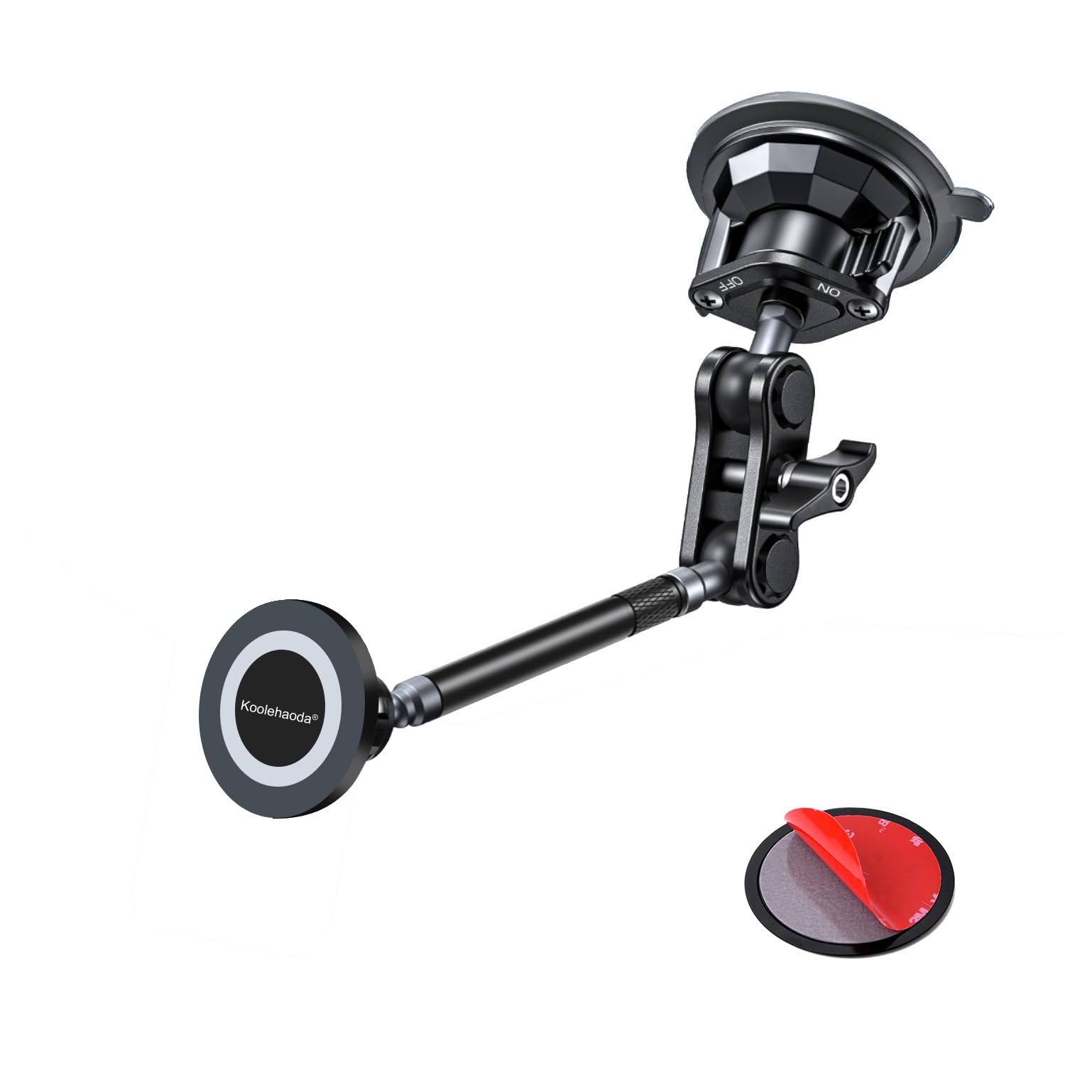 koolehaoda Supporto Magnetico Telefono Auto Ventosa 360 per Mag Safe iPhone | Universale Parabrezza Cruscotto Braccio Metallico Regolabile, Magnete Forte per Custodie Magnetiche Navigazione GPS