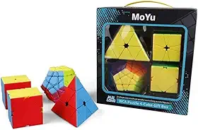 Box Cubo Mágico Moyu Megaminx + Pyraminx + Square-1 + Skewb Stickerless
